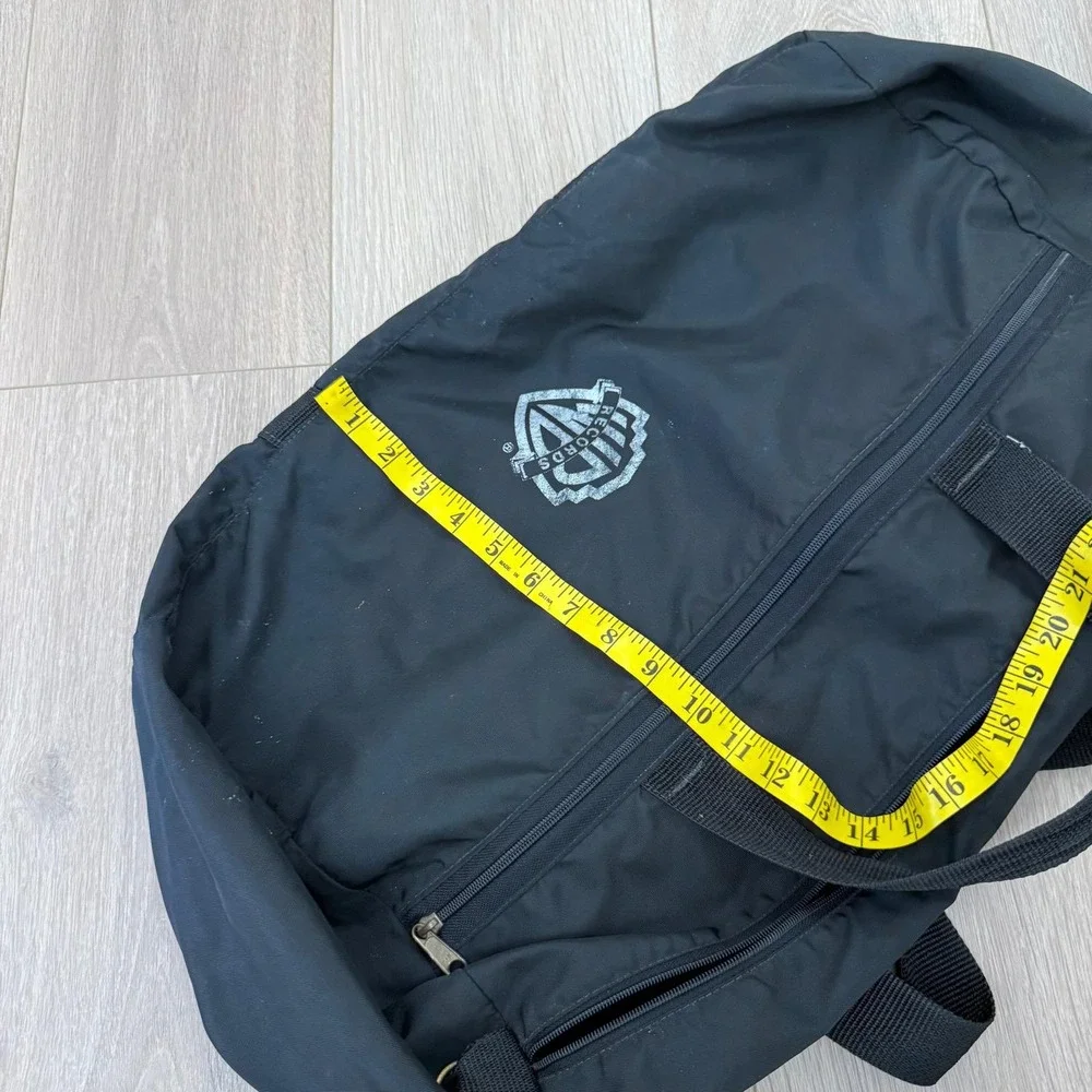 Vintage Warner Bros Records Promo Duffel Bag Black Nylon Music Industry Rare WB